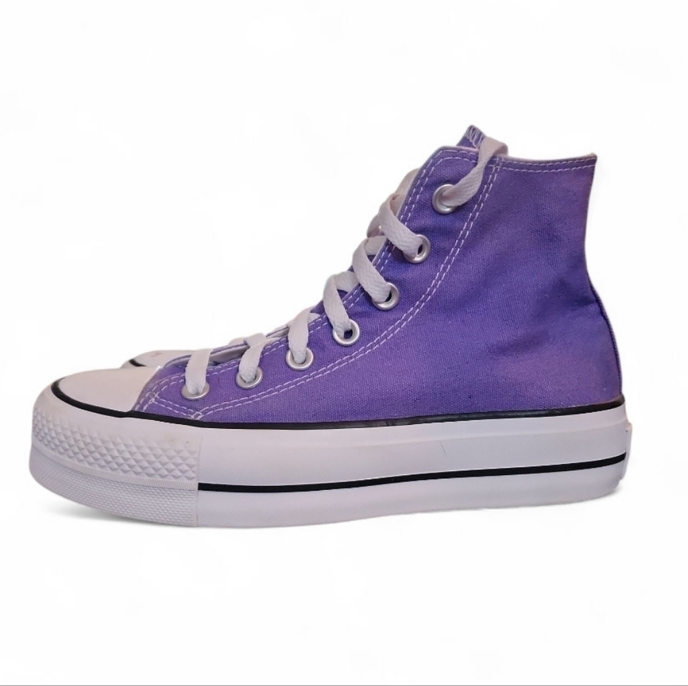 Converse Chuck Taylor All Star Lift Platform Shoes Womens Size 6 Purple Canvas - Picture 3 of 9